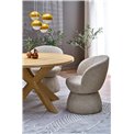 Armchair Hamen K581, swivelling, beige, steel/polyester, H82x63x62cm, seat height 48cm