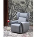 Electric recliner Helato, grey, polyester/metal/wood, H109-95x83x91-161cm, seat height 48-53cm