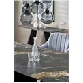Extendable dining table Horum, black, sintered stone/steel, 180-260x90cm H76cm 