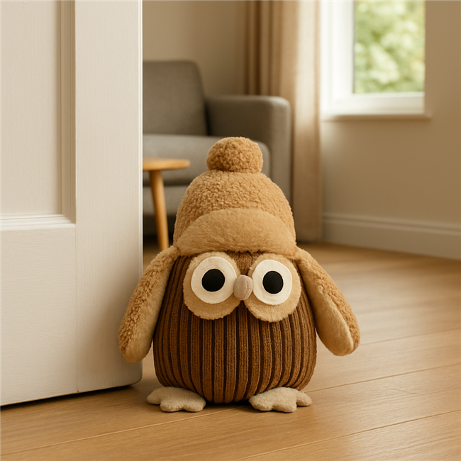 Door stopper Owl beige, 19x15x23cm