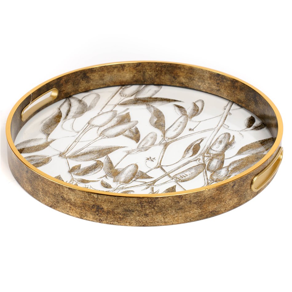 Decorative glass tray Fariete M, 34x34x4cm