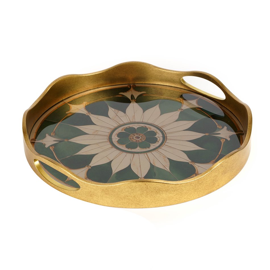 Decorative glass tray Farini M, 34.2x34.2x4.4cm