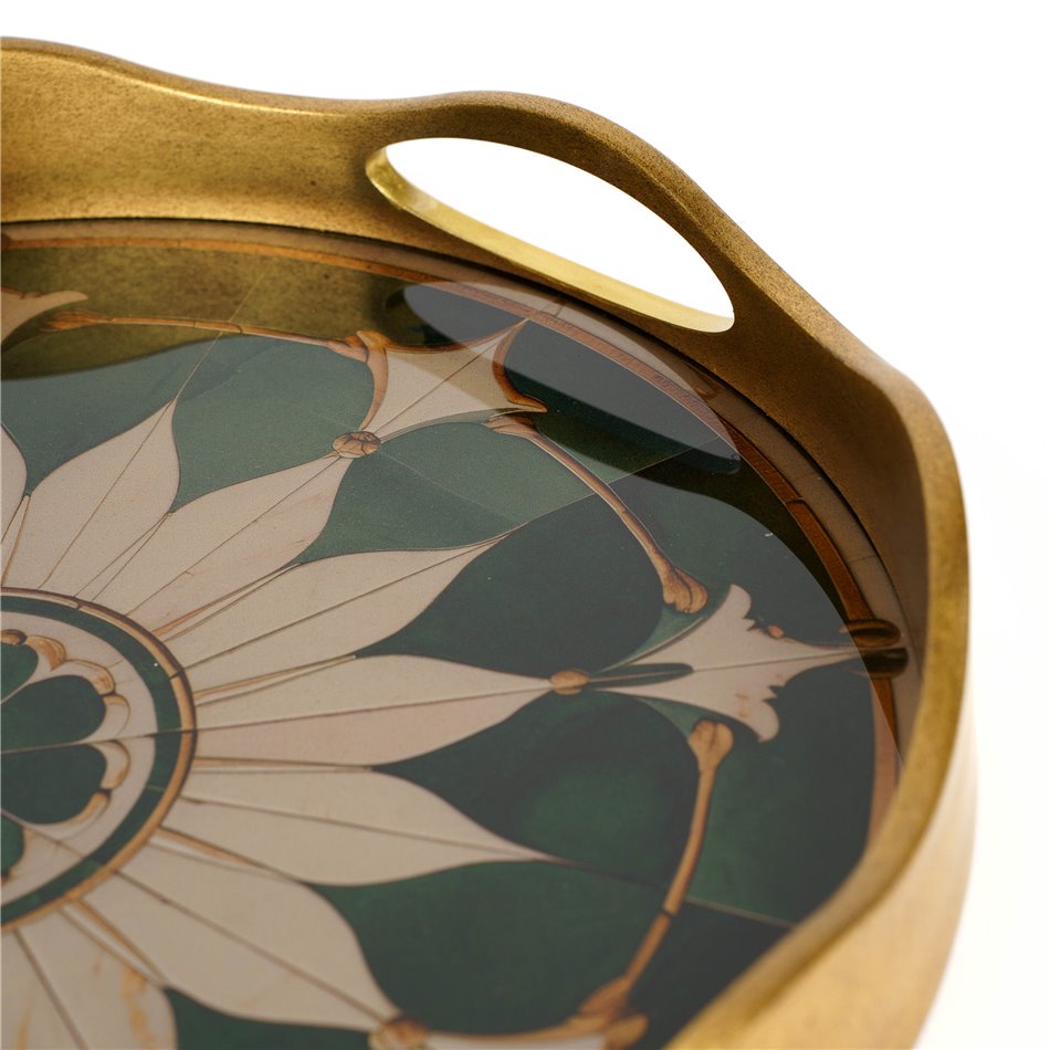 Decorative glass tray Farini M, 34.2x34.2x4.4cm