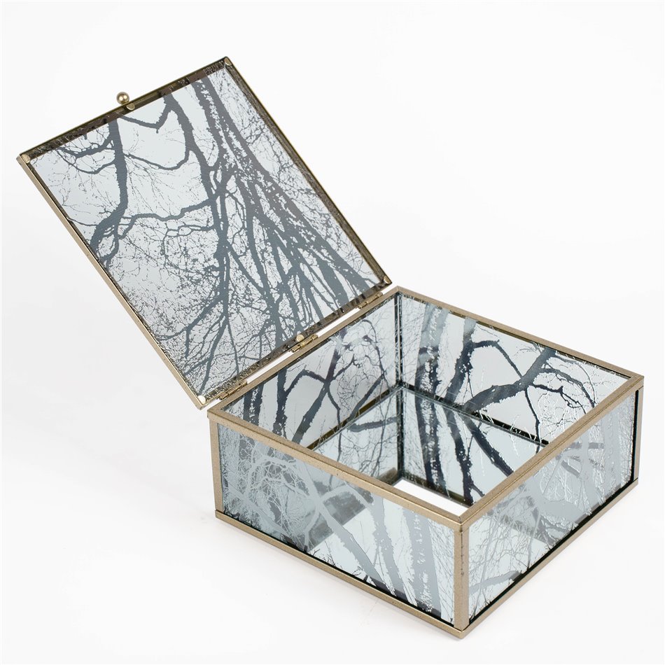 Box glass/metal Favara L, 18x19x8.3cm