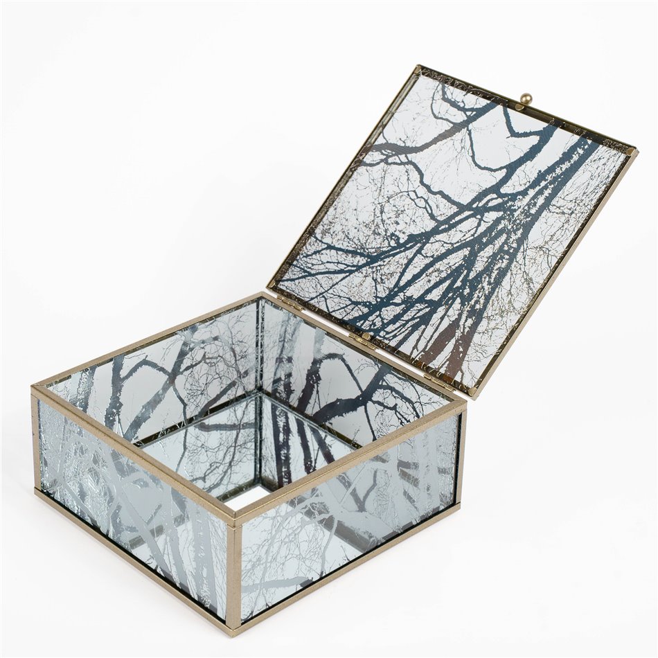 Box glass/metal Favara L, 18x19x8.3cm