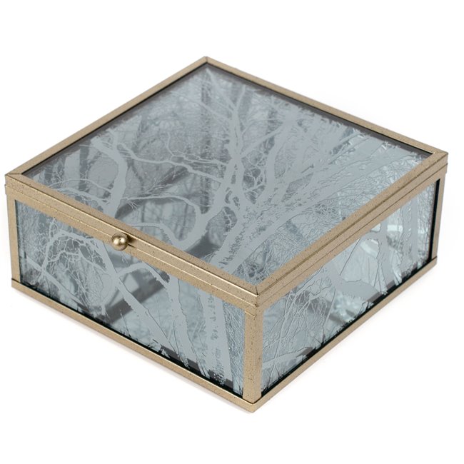 Box glass/metal Favara L, 15x16x6.8cm