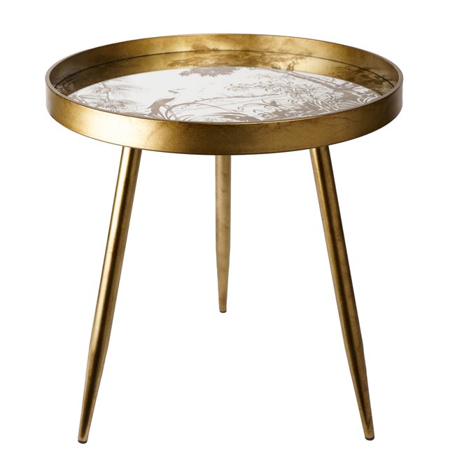 Side table Furuset L, golden, 50.3x50.3x53.5cm
