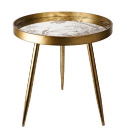 Side table Furuset L, golden, 50.3x50.3x53.5cm