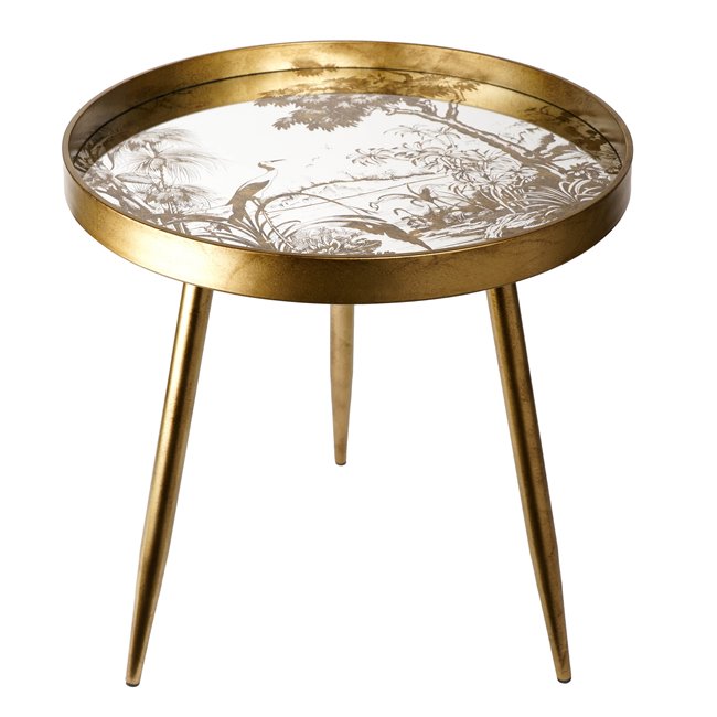 Side table Furuset L, golden, 50.3x50.3x53.5cm