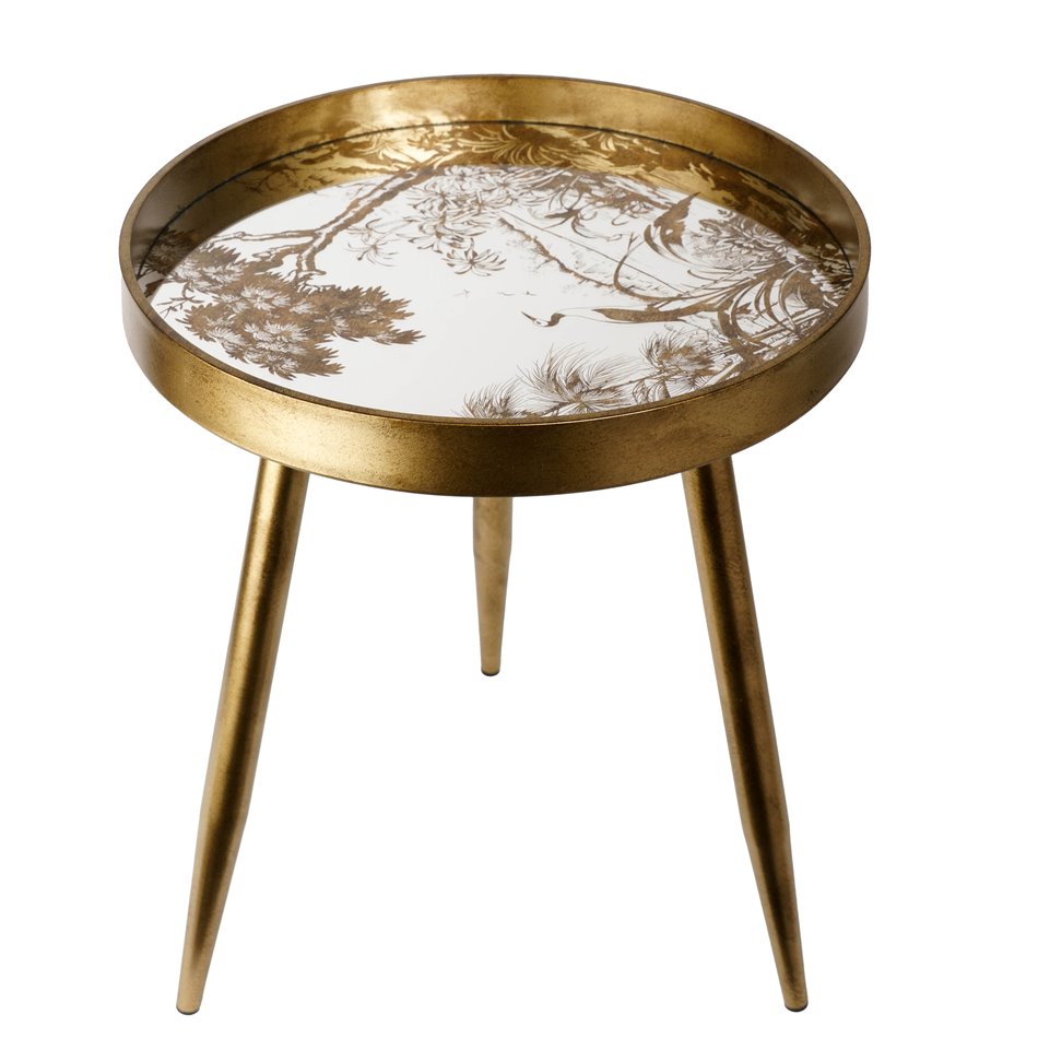 Side table Furuset M, golden, 39.5x39.5x47.5cm
