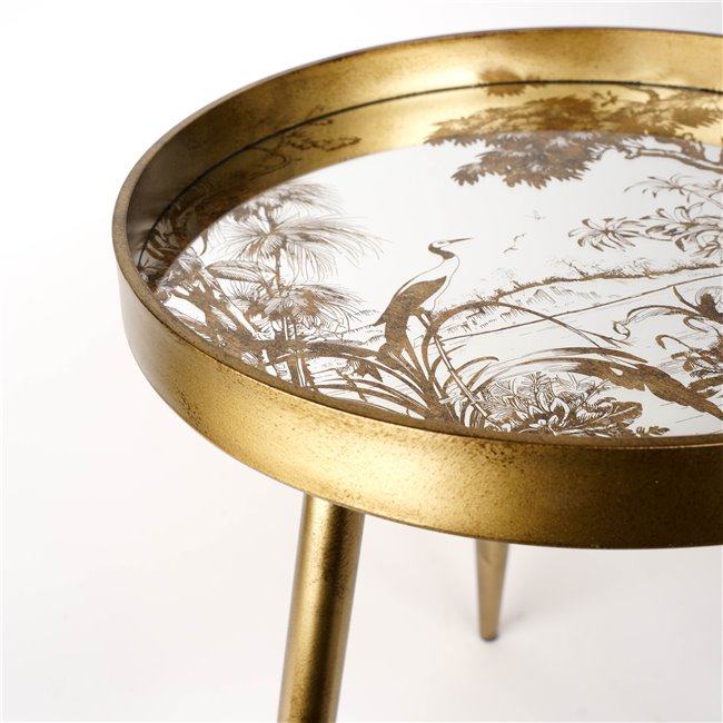 Side table Furuset M, golden, 39.5x39.5x47.5cm