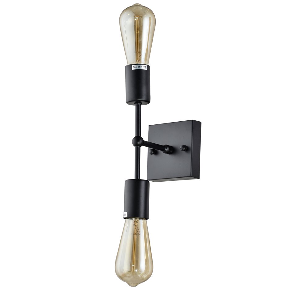 Wall/ ceiling lamp Reba, E27 2x60W(MAX),  black, 7x14x27cm