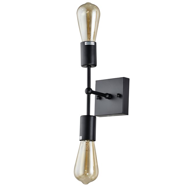 Wall/ ceiling lamp Reba, E27 2x60W(MAX),  black, 7x14x27cm