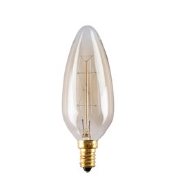 Edisson bulb Candle Amber, 40W E14, H-12.5cm, D-4.5cm