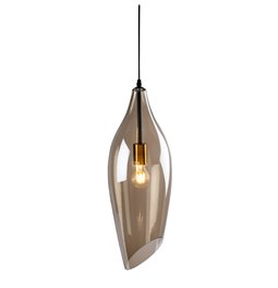 Pendant glass lamp  Rio, cognac color, H60-135cm, D20cm, E27 40W(MAX)