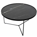 Кофейный столик Soliera L,  черный, металл/стекло D80см, H45см,