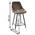 Bar stool Solero, coffee color, H-98x54x54cm, seat height 68cm