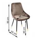 Chair Santana, coffee 76 SD, 85x42x38cm, seat height 47cm
