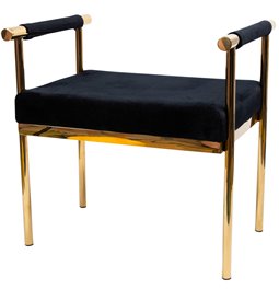 Stool Edmond, black/golden, H59x53x40cm, seat height 41cm