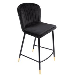 Bar chair Salem, black, H95x46x55cm, seat height 62 cm