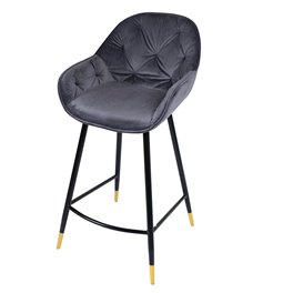 Bar chair Salorino, grey, H96x48x54cm, seat h-62cm