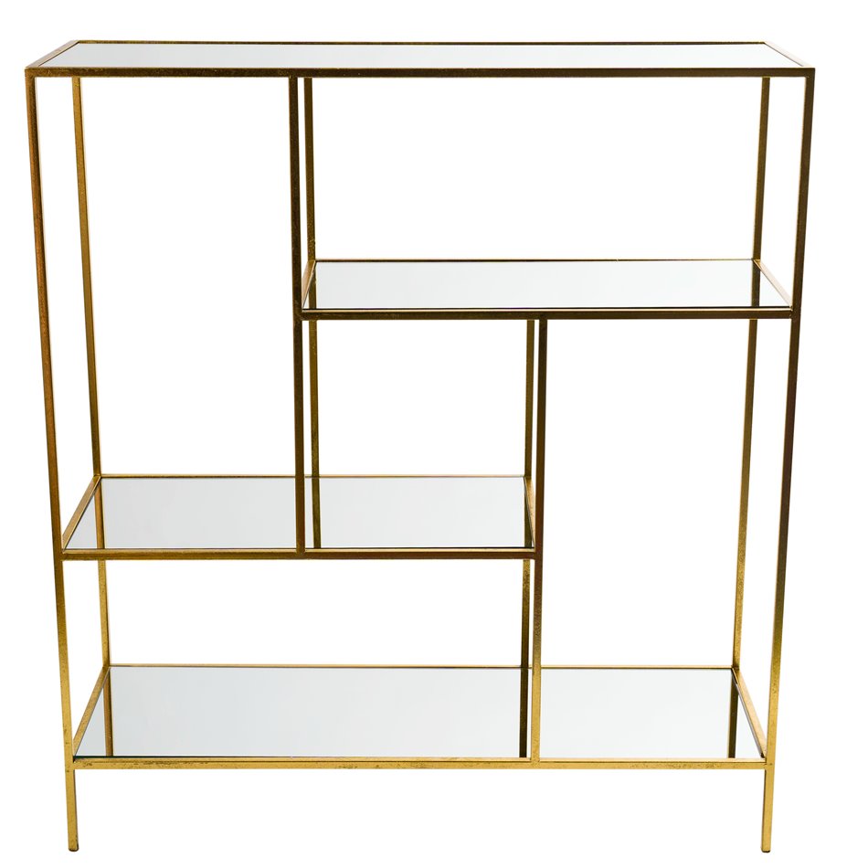 Metal shelf Benikarlo, golden, H90x80x25cm