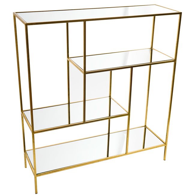 Metal shelf Benikarlo, golden, H90x80x25cm