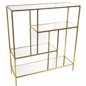 Metal shelf Benikarlo, golden, H90x80x25cm
