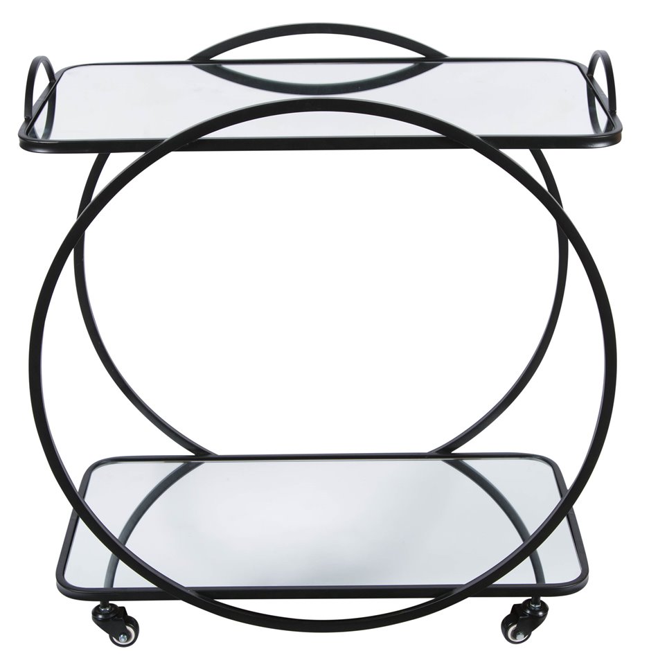 Baarilaud ratastega, must, H72.5x71.5x39cm