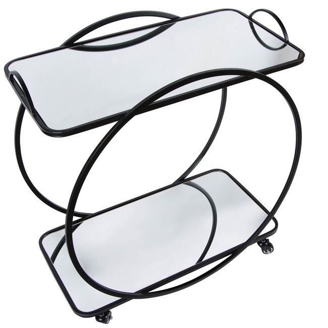 Baarilaud ratastega, must, H72.5x71.5x39cm