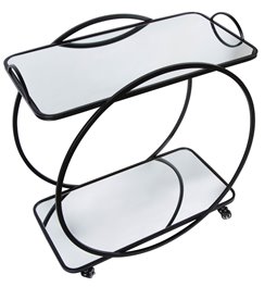 Baarilaud ratastega, must, H72.5x71.5x39cm