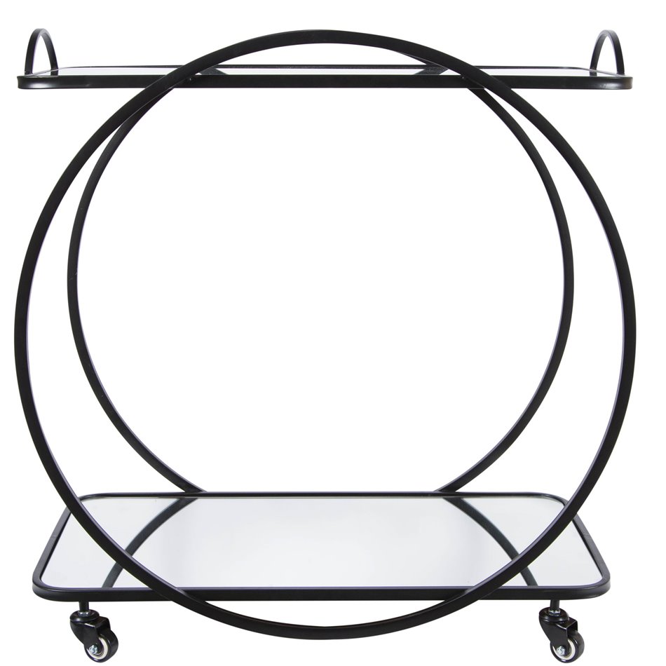 Baarilaud ratastega, must, H72.5x71.5x39cm