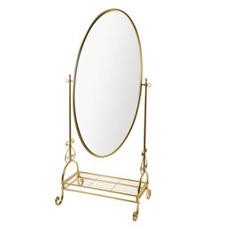Floor mirror Bellevue, golden, H172x78x53cm