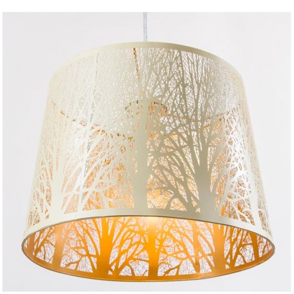 Pendant lamp Labosca, beige/golden, E27 60W(MAX), H30-110cm D35cm