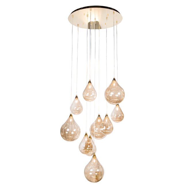 Pendant lamp Rosera Cognac, bronze, G9 10x35W(MAX), H75-155cm, D60cm