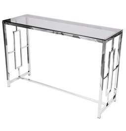Console table Eder, toned glass/silver, H78x120x40cm