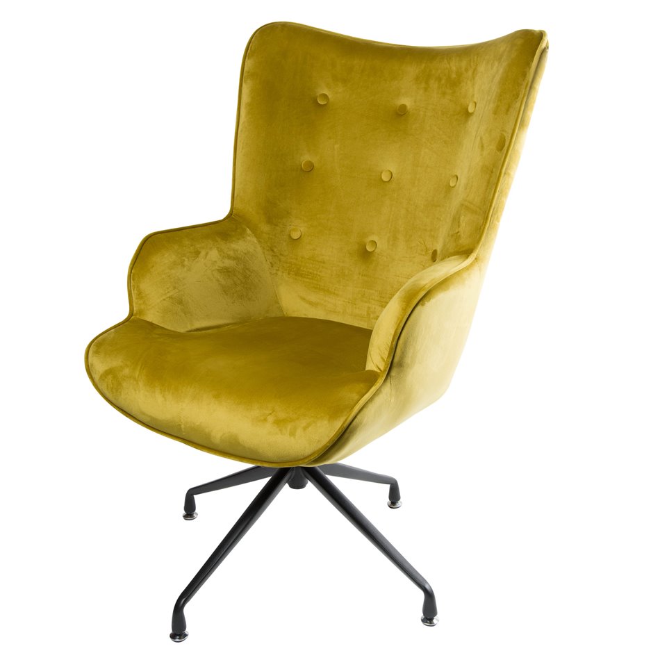 Armchair Dallas, velvet, golden tone, H103x75.5x70cm, seat height 50cm