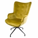 Armchair Dallas, velvet, golden tone, H103x75.5x70cm, seat height 50cm