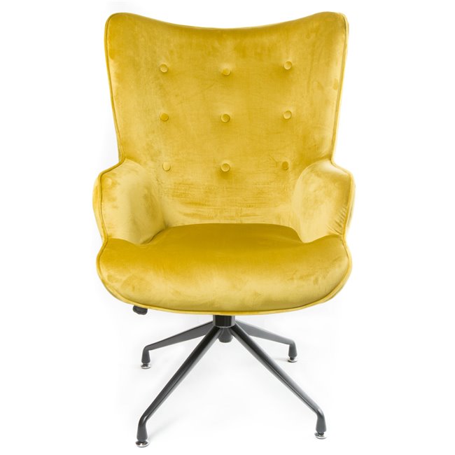 Armchair Dallas, velvet, golden tone, H103x75.5x70cm, seat height 50cm