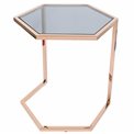Столик Edsberg M, тонированное стекло/розовое золото, H55см D47см