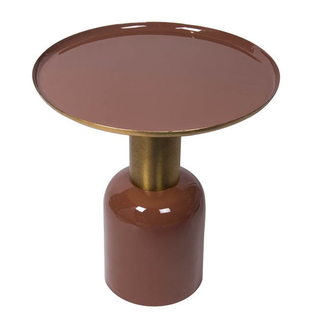 Стол Limmen, матовая латунь, коричневый, с эмалью, D49xH53см