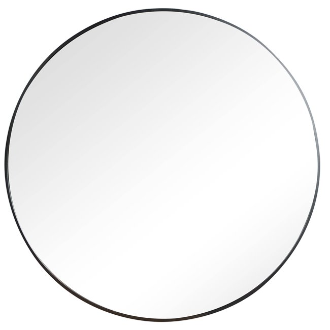 Wall mirror Iza, round, black color, D80x4cm