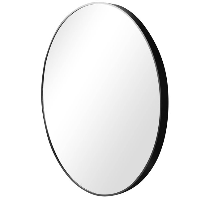 Wall mirror Iza, round, black color, D80x4cm