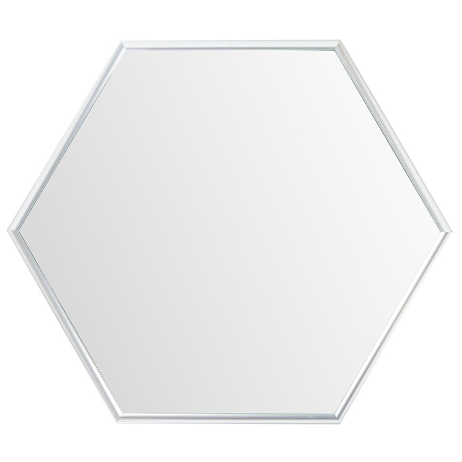 Wall mirror Idena hexagon, silver color, 40x40cm