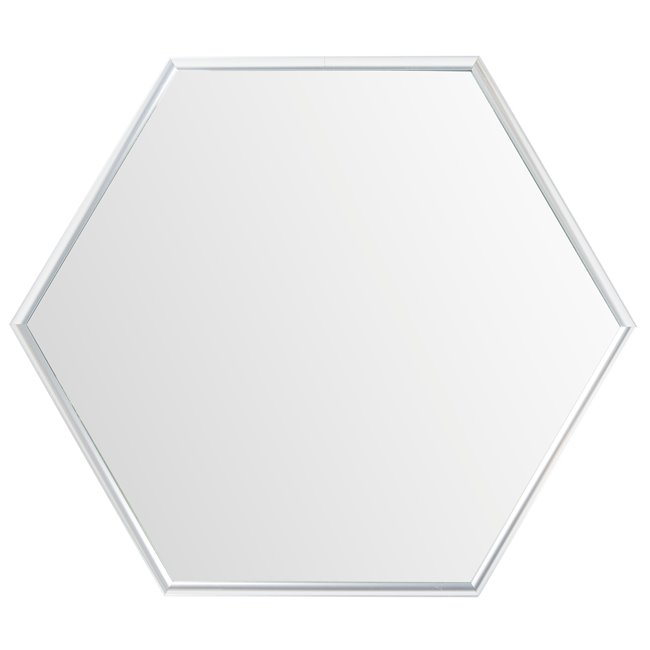 Wall mirror Idena hexagon, silver color, 40x40cm