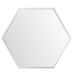 Wall mirror Idena hexagon, silver color, 40x40cm