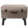 Bench with storage box Ferento L, taupe color, velvet, H49x60x40cm
