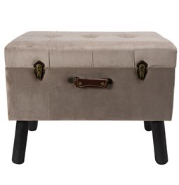 Bench with storage box Ferento L, taupe color, velvet, H49x60x40cm