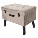 Bench with storage box Ferento L, taupe color, velvet, H49x60x40cm
