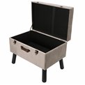 Bench with storage box Ferento L, taupe color, velvet, H49x60x40cm